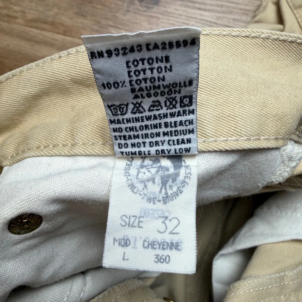 Diesel Cheyenne Jeans Mens 31x32 Beige Khaki Straight Leg Made In Italy (Tag 32)